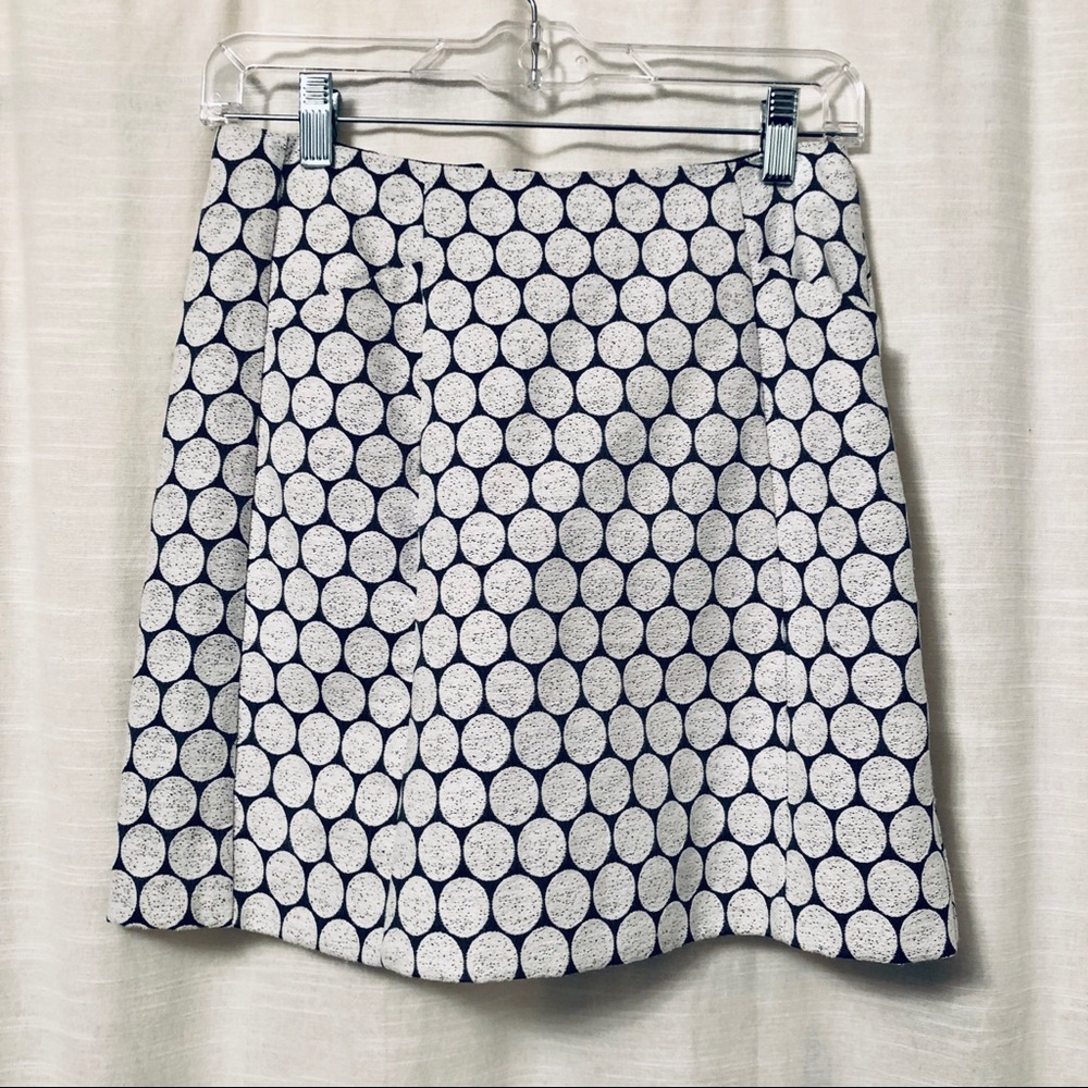 J. Crew White Dots Mini Skirt